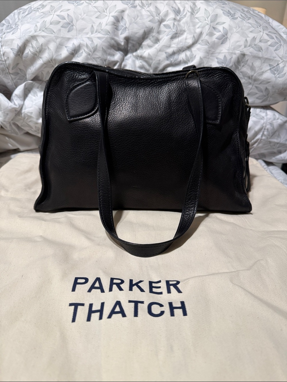 Parker Thatch Small Heritage Jack Bag in Black Leather Shoulder Tote
